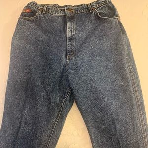 Vintage Lee mom jeans size 24W made in USA blue denim high waist western rodeo